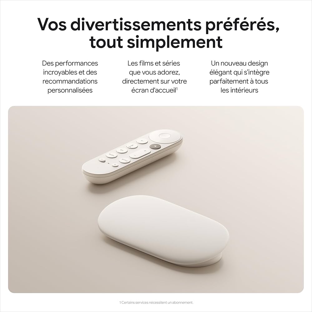 Google TV Streamer (4K) Bianco 4K Ultra HD 32 GB Wi-Fi : Amazon.fr