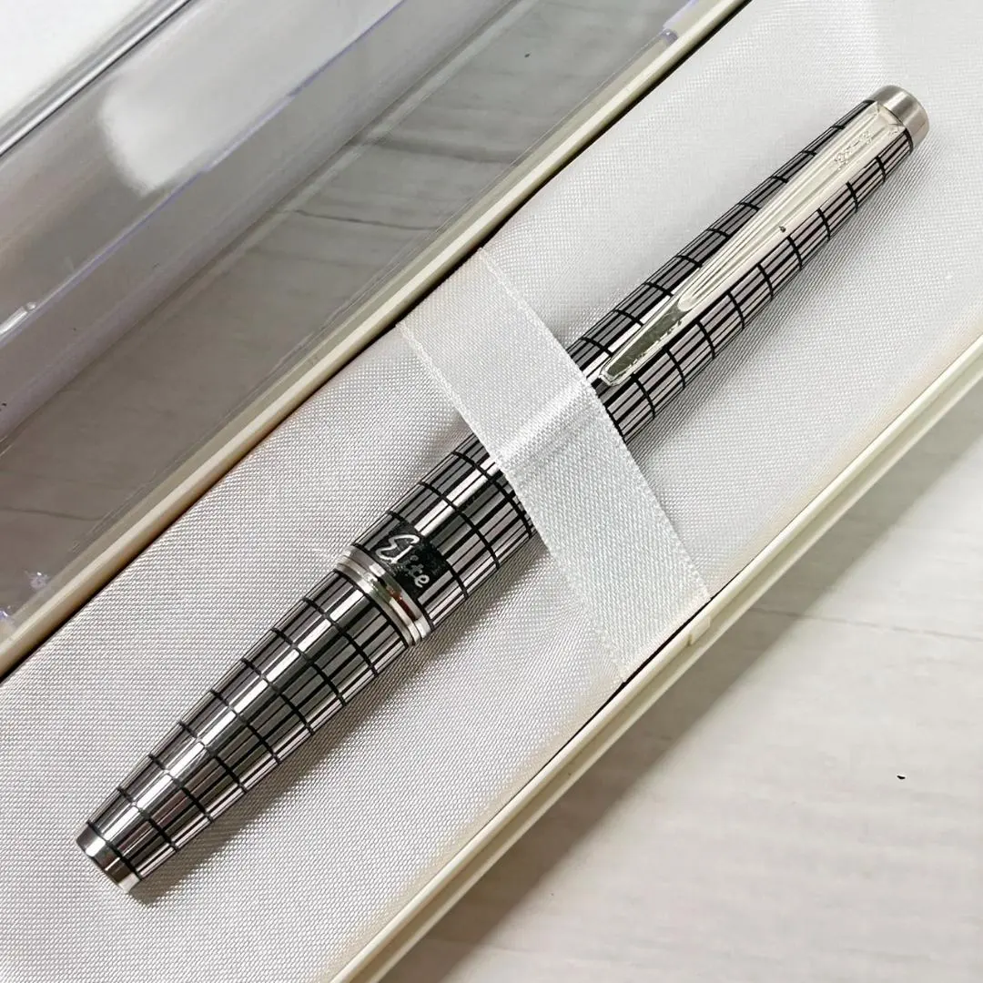 パイロット 万年筆 エリート シルバー格子 H675 18K F レア U128